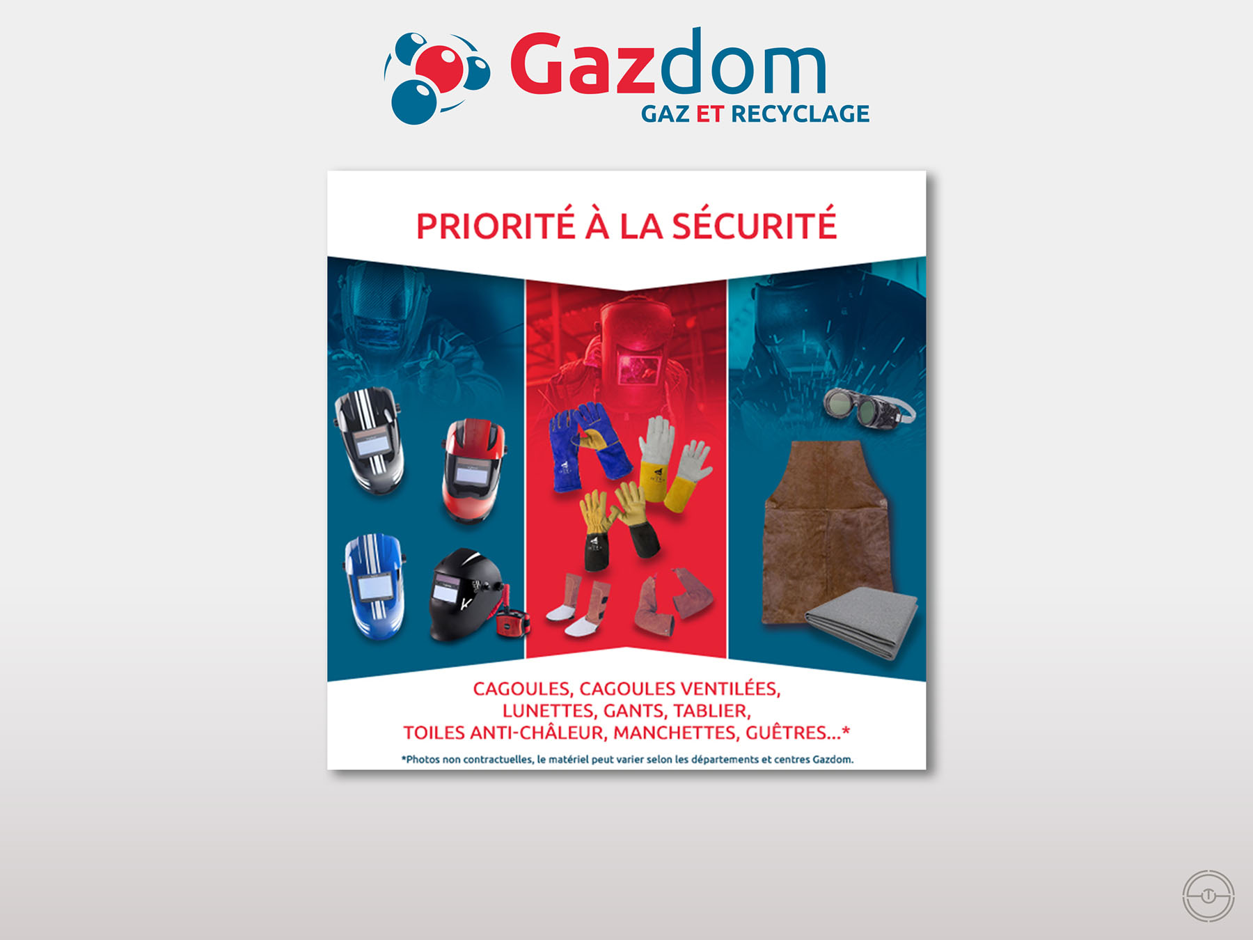 Publicité digitale de GAZ DOM dans les Antilles pour promouvoir le port des EPI