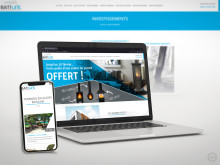 Visuel de présentation du site internet de Batiline, avec le responsive mobile